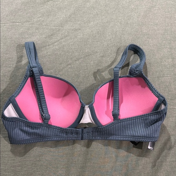 PINK Victoria's Secret Ribbed Blue Bikini Set - Picture 4 of 5
